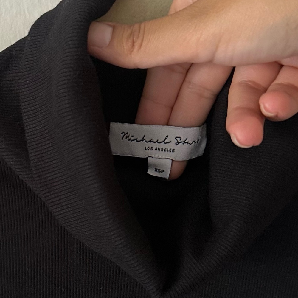 Michael Stars Macy Mock Neck Ribbed Dress XSP Date Night Minimalist LBD - Picture 14 of 14